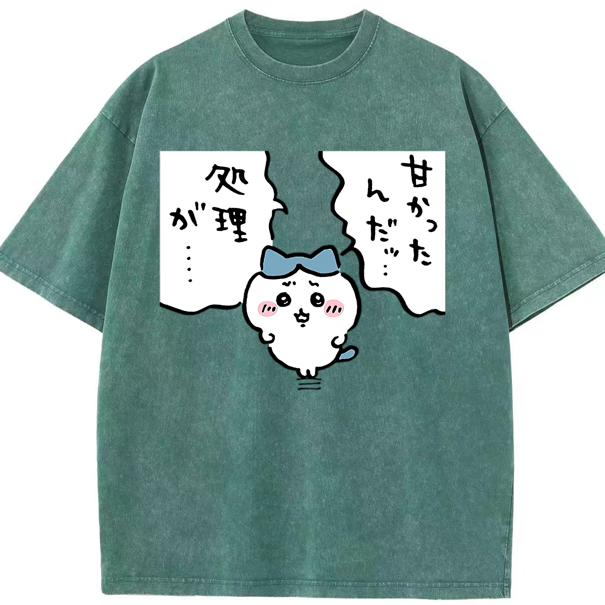 （画像用） ちいかわ ハチワレ Chii-kawa hachiware 綿100% ヴィンテージ風 半袖Tシャツ（フロントプリント）
